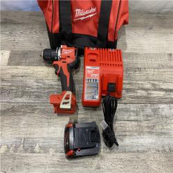 AS-IS Milwaukee 18V Lithium-Ion Brushless Cordless 1/2 in. Compact Drill/Driver Kit