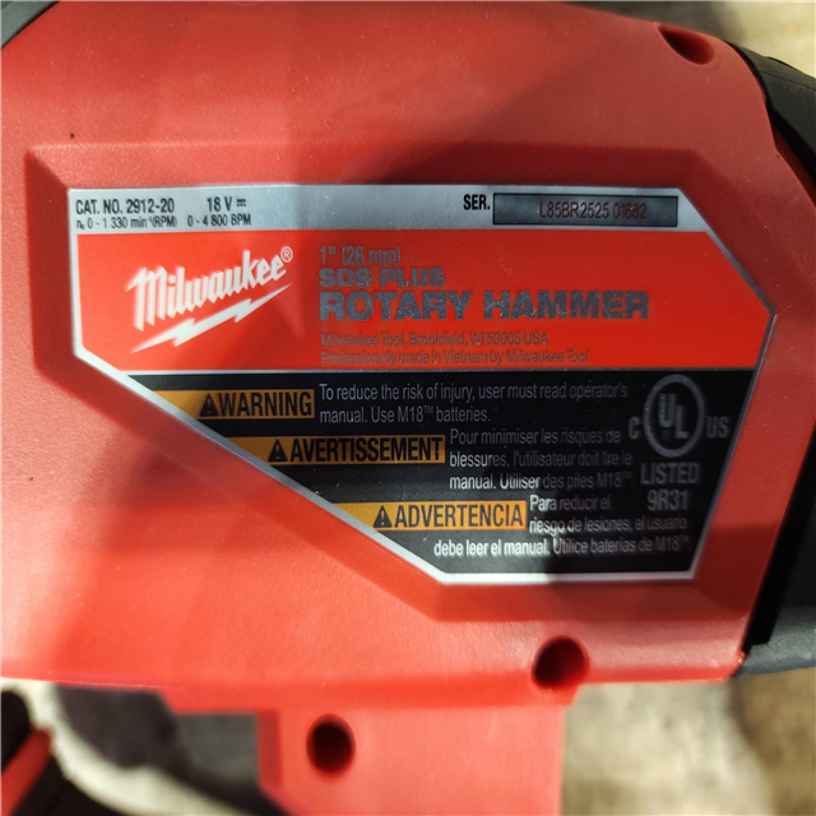 HOUSTON LOCATION - AS-IS Milwaukee FUEL 18V Lithium-Ion Brushless Cordless 1 in. SDS-Plus Rotary Hammer (Tool-Only)