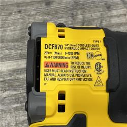 AS-IS DEWALT 20V MAX* XR Brushless Cordless 1/4 Quiet Hydraulic Impact Driver (Tool-Only)