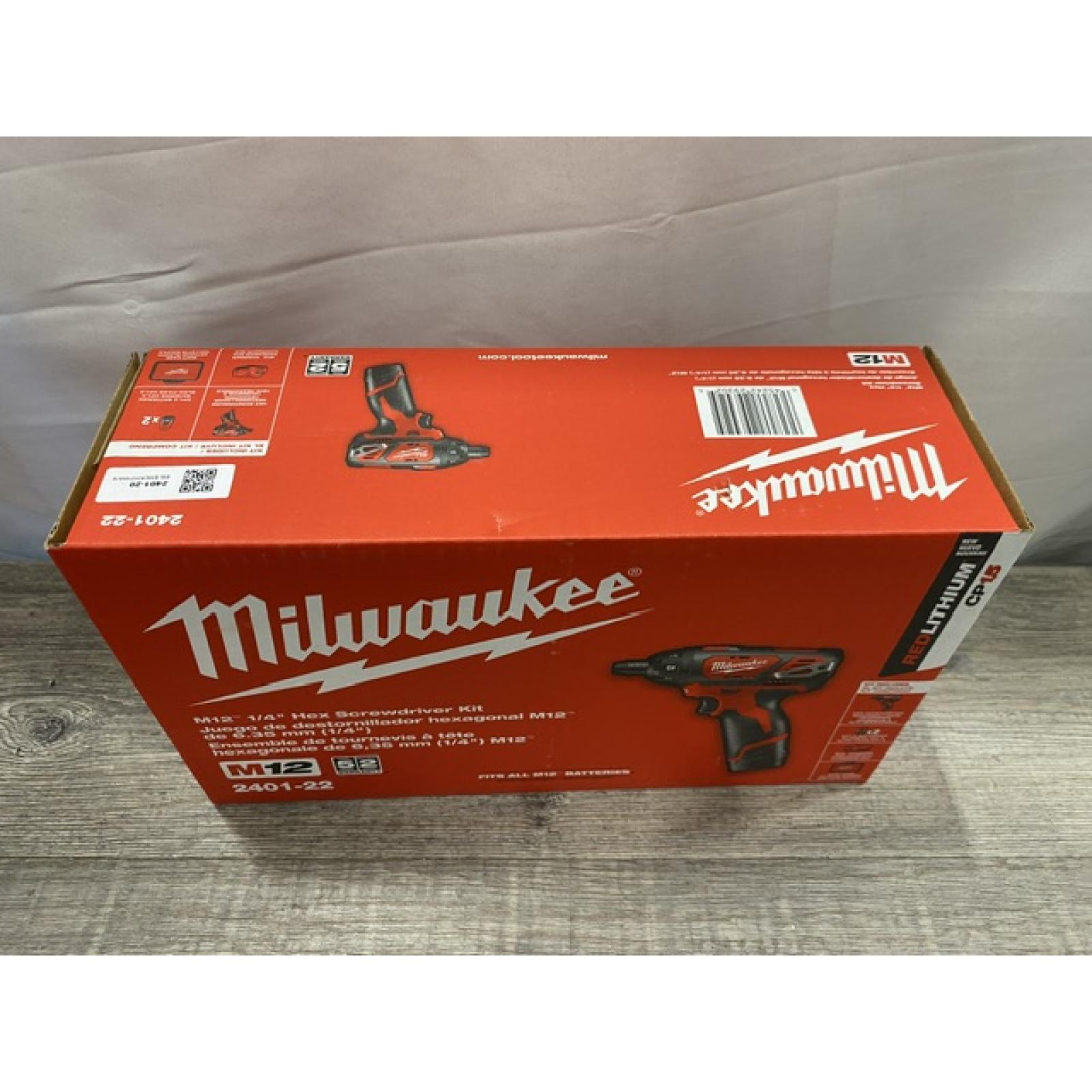 NEW - Milwaukee 12V Lithium-Ion Cordless 1/4 in. Hex Screwdriver Kit