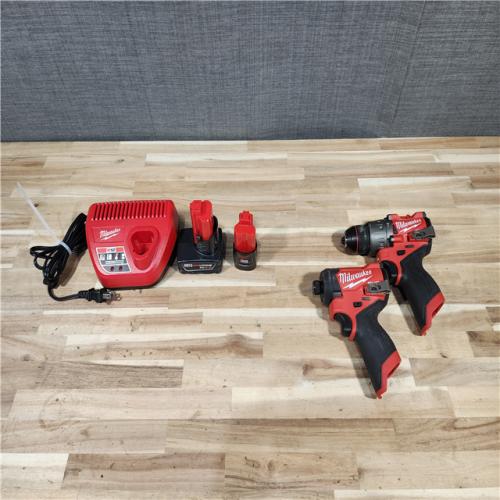 HOUSTON LOCATION - AS-IS Milwaukee FUEL 12-Volt Lithium-Ion Brushless Cordless Hammer Drill and Impact Driver Combo Kit