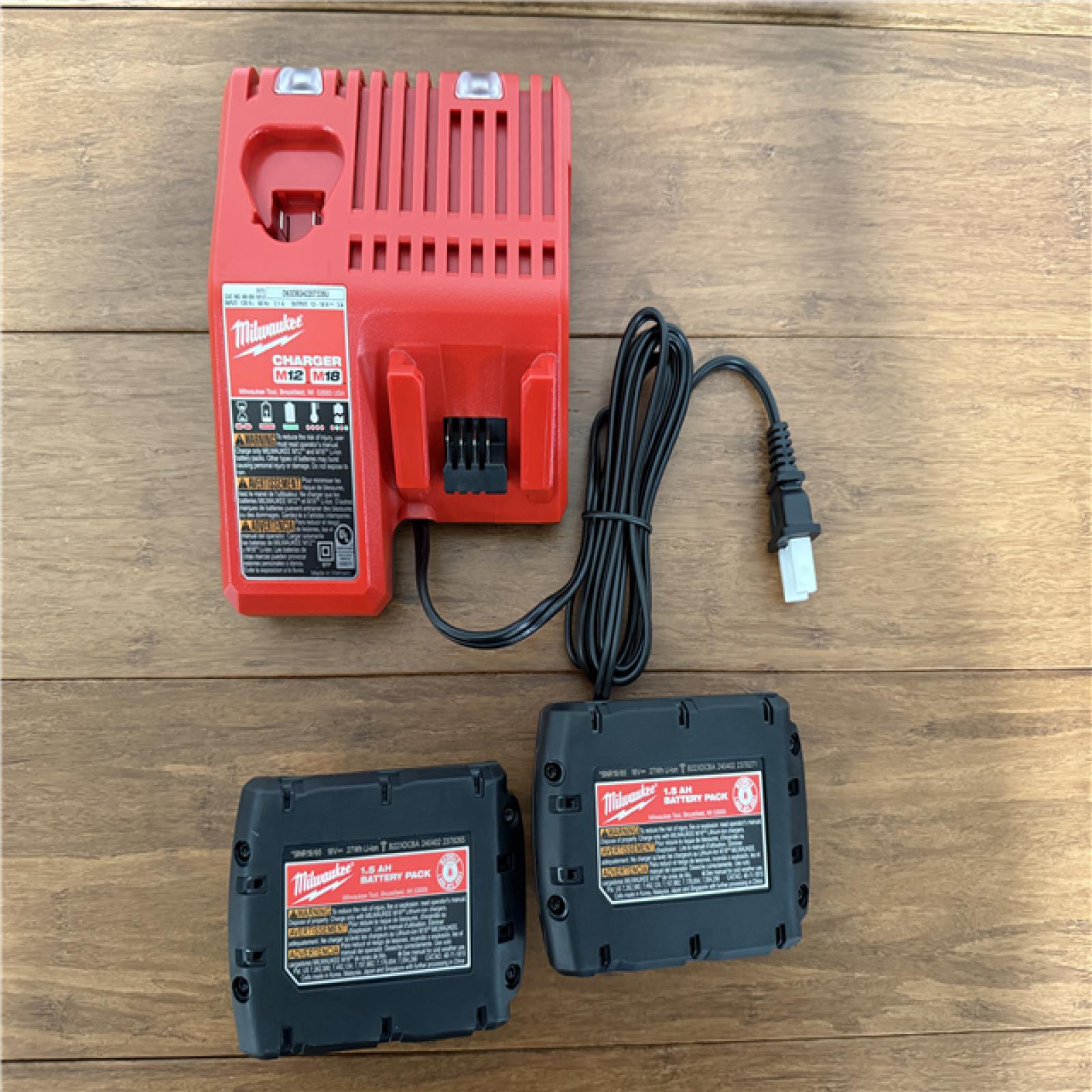 CALIFORNIA NEW Millwaukee 2-Tool Combo Kit, includes (2) 1.5 AH Batteries, Charger & Tool Bag