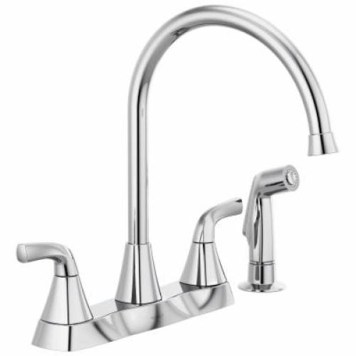 NEW! - Peerless Parkwood 2-Handle Standard Kitchen Faucet with Side Sprayer in Chrome-(3 UNITS)
