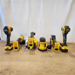 AS-IS- DEWALT 20V Lithium-Ion Cordless 6-Tool Combo Kit with 5.0 Ah and 2.0 Ah Batteries  Charger and Tough System 2.0 Rolling Toolbox