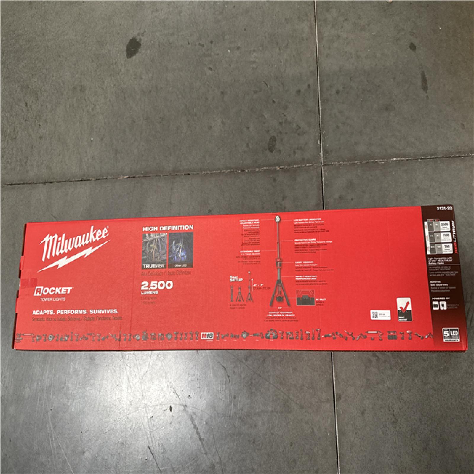 California NEW Milwaukee Rocket M18 Dual Power Tower Light (Tool Only)