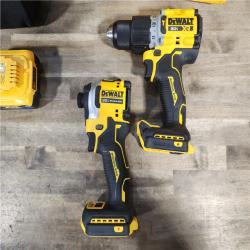 HOUSTON LOCATION - AS-IS DEWALT 20V MAX XR Hammer Drill and ATOMIC Impact Driver 2 Tool Cordless Combo Kit with (2) 4.0Ah Batteries, Charger, and Bag