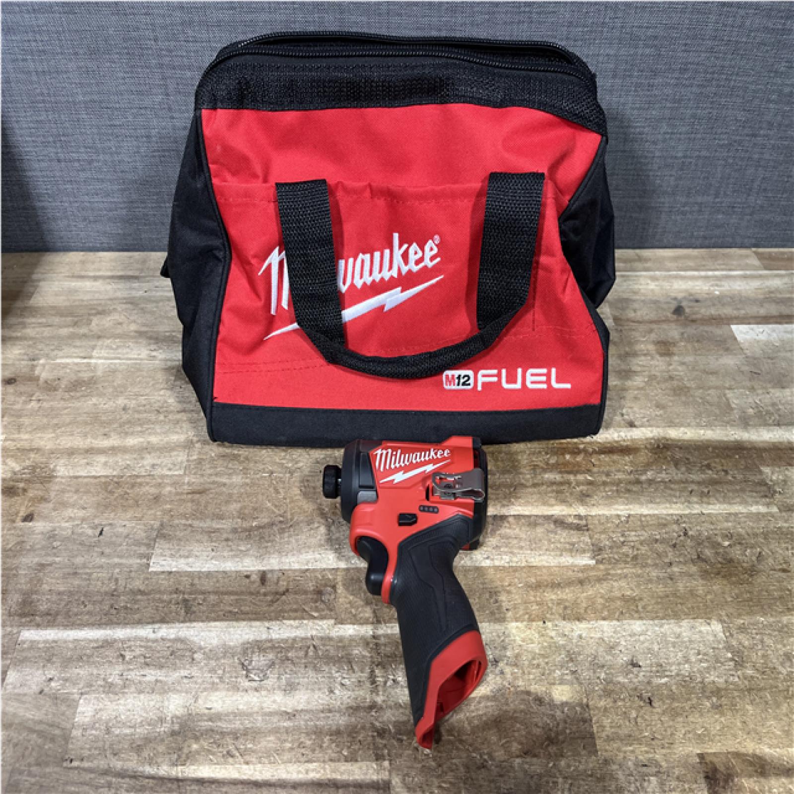 Houston Location AS-IS Milwaukee FUEL 12V Lithium-Ion Brushless Cordless 1/4 in. Hex Impact Driver (Tool-Only)
