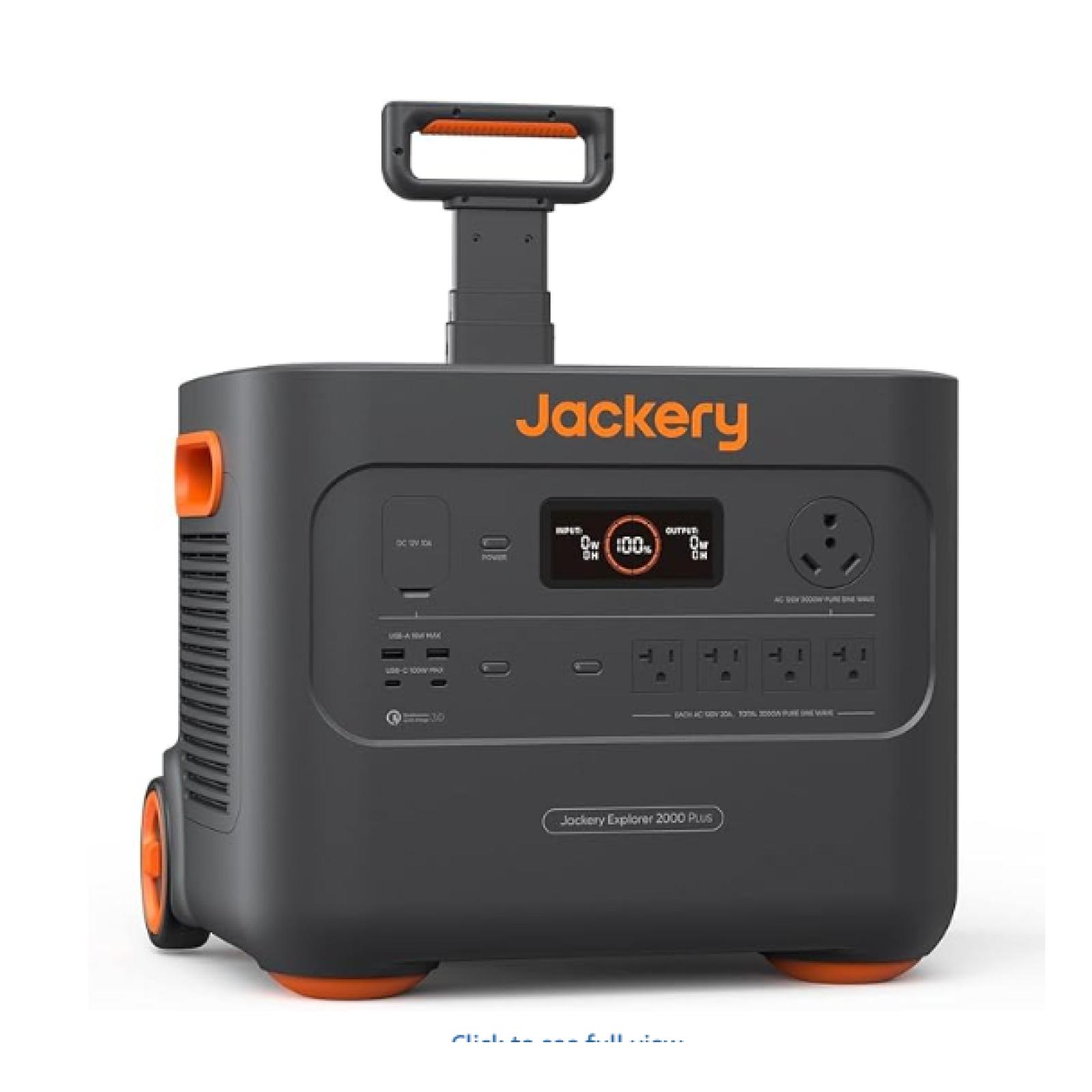 NEW! - Jackery Portable Power Station Explorer 2000 Plus  Solar Generator with 2042Wh LiFePO4 Battery 3000W Output  Expandable to 24kWh 6000W