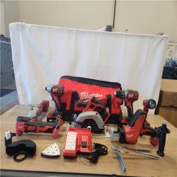 AS-IS- M18 18-Volt Lithium-Ion Cordless Combo Kit 7-Tool with 2-Batteries  Charger and Tool Bag