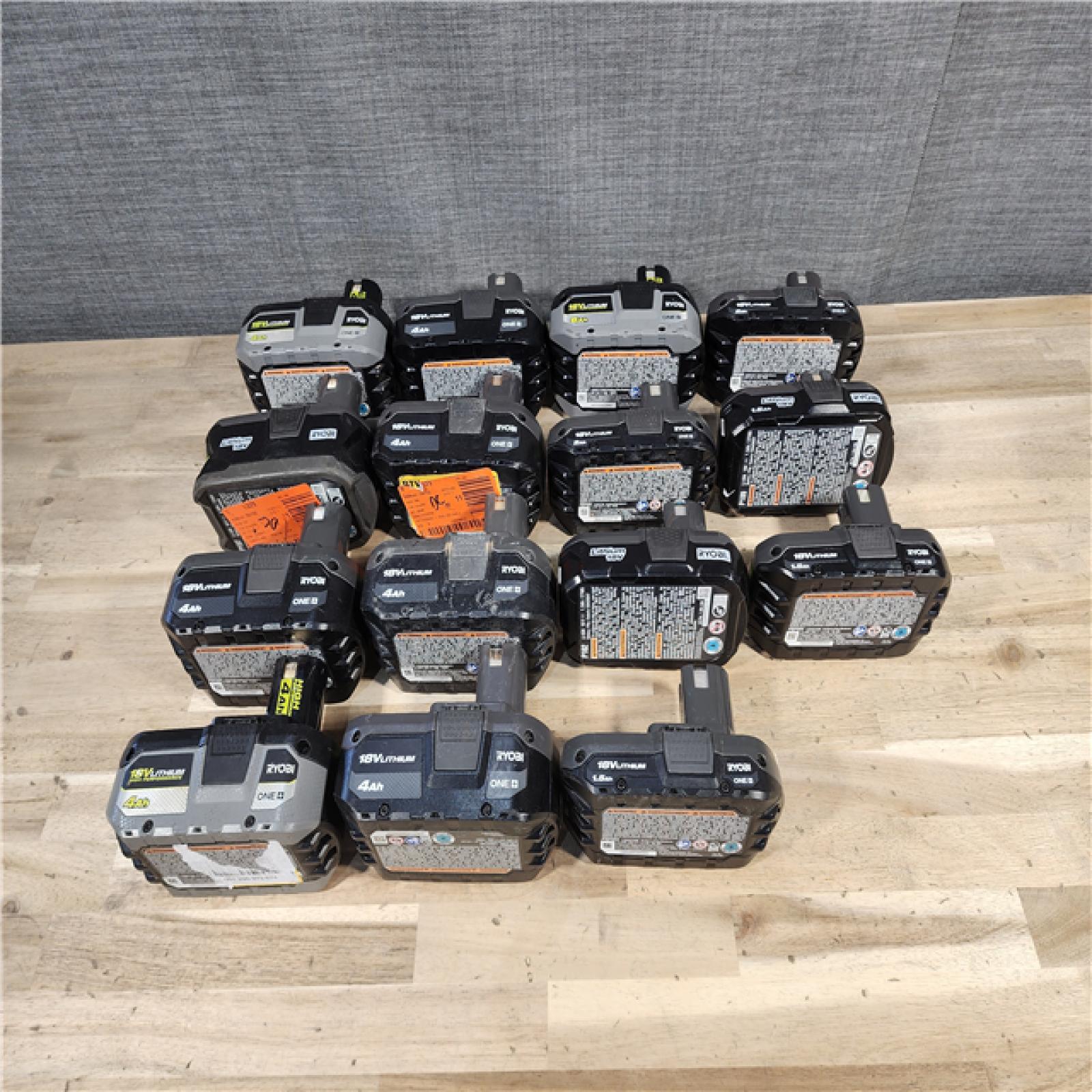 HOUSTON LOCATION - AS-IS RYOBI BATTERY PACK QTY - 15