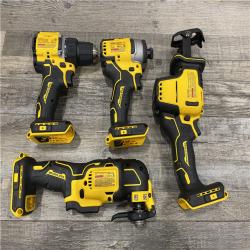 AS-IS DEWALT ATOMIC 20-Volt Lithium-Ion Cordless Brushless (4-Tool) Combo Kit