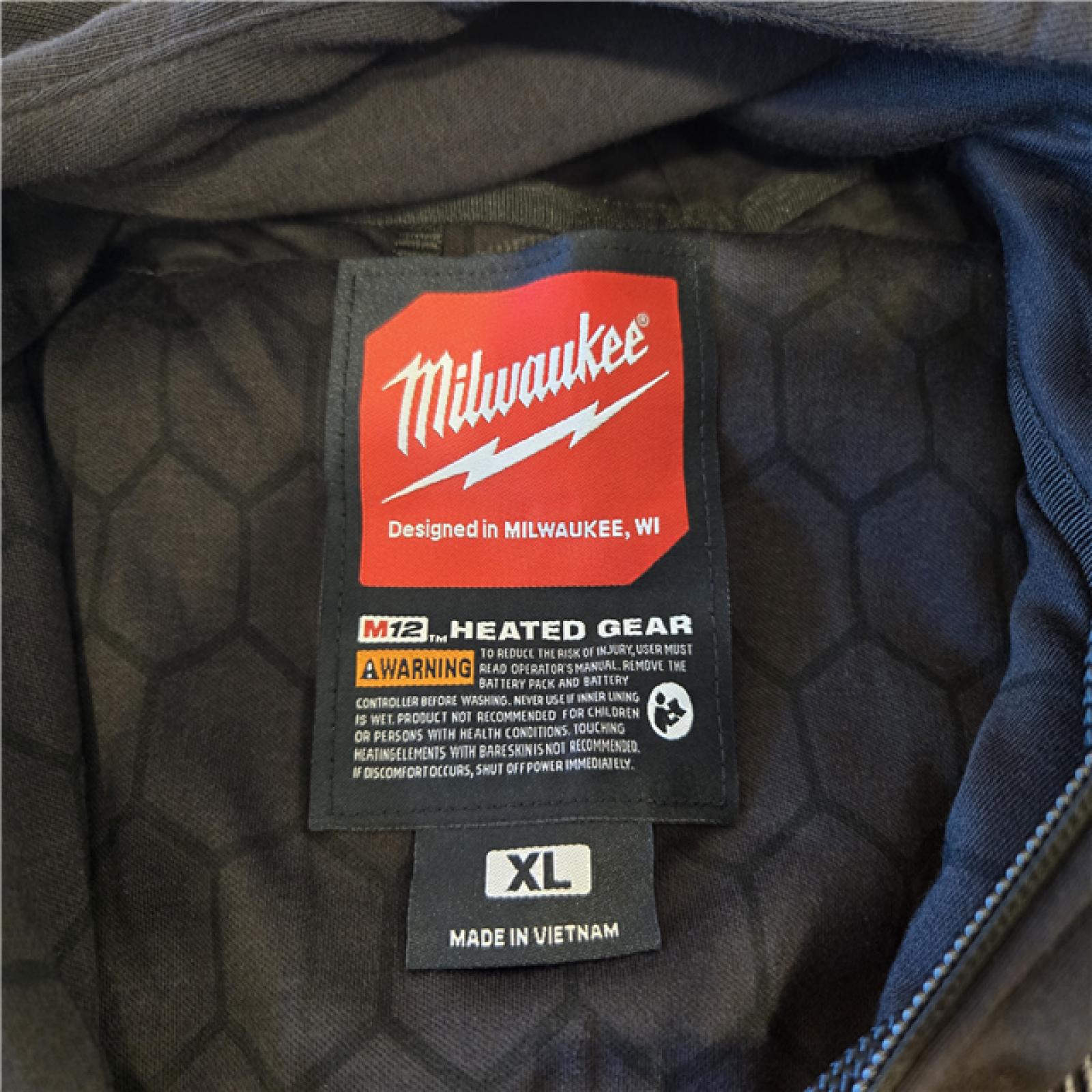 AS-IS Milwaukee Men's X-Large 12V Cordless Black Heated Jacket Hoodie Kit