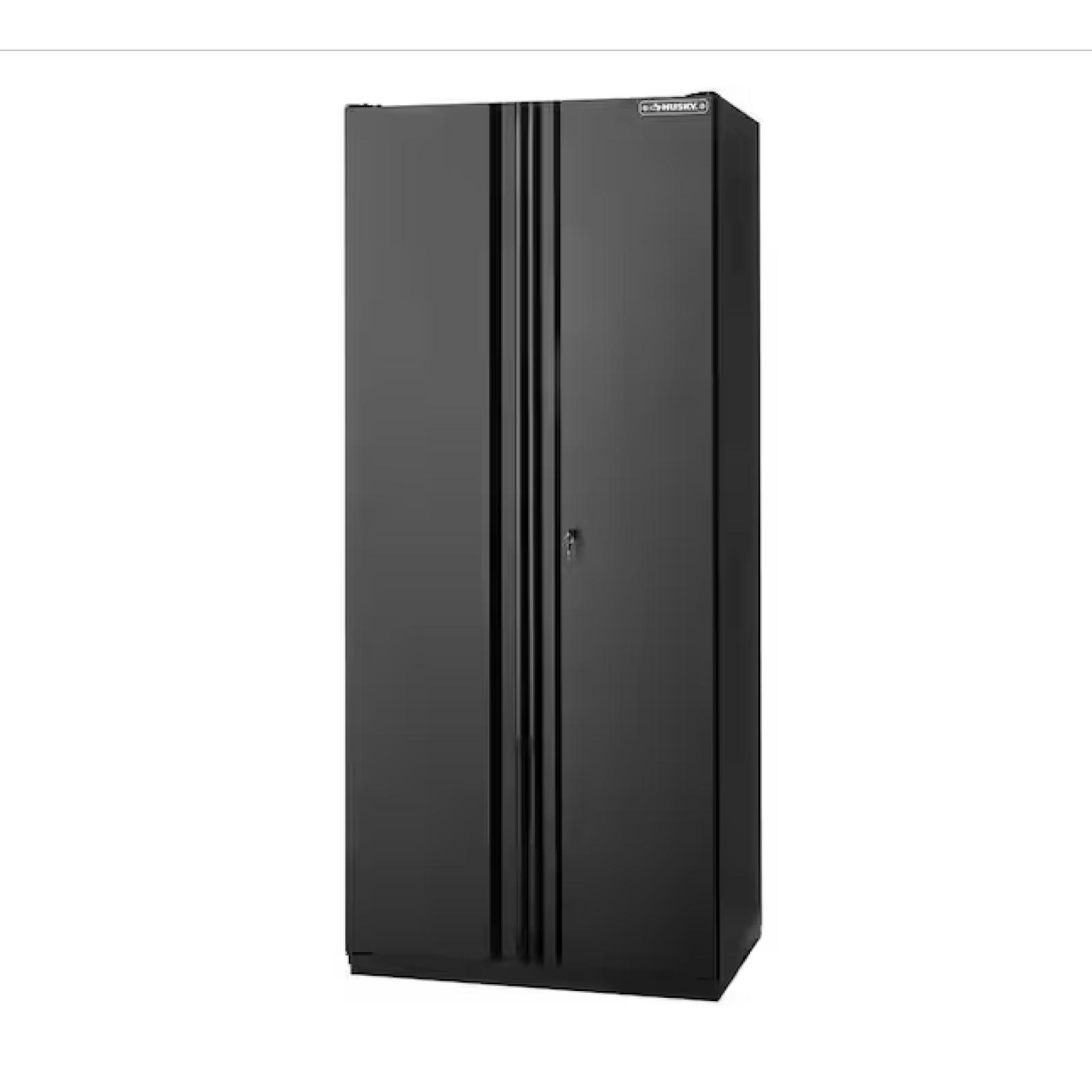 DALLAS LOCATION - Husky Heavy Duty Welded 20-Gauge Steel Freestanding Garage Cabinet in Black (36 in. W x 81 in. H x 24 in. D)