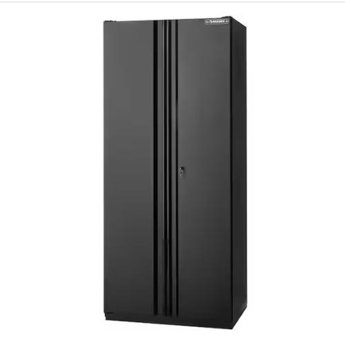 DALLAS LOCATION - Husky Heavy Duty Welded 20-Gauge Steel Freestanding Garage Cabinet in Black (36 in. W x 81 in. H x 24 in. D)