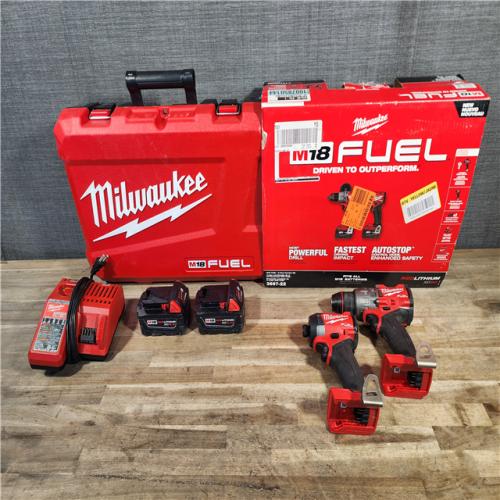 HOUSTON LOCATION - AS-IS MILWAUKEE FUEL 18V Lithium-Ion Brushless Cordless Hammer Drill and Impact Driver Combo Kit