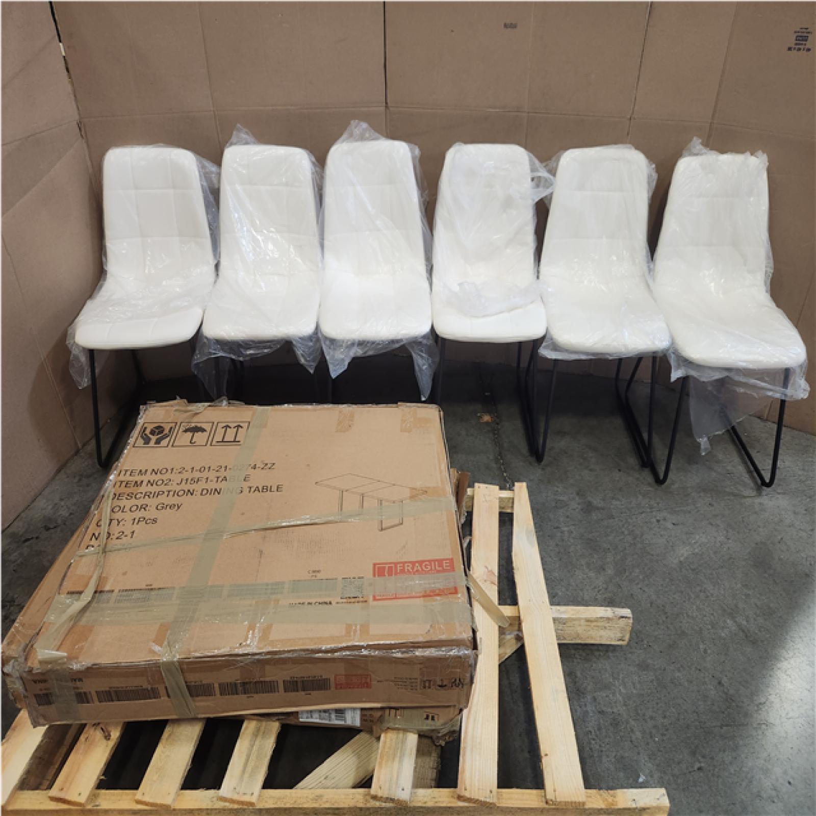 Phoenix LIKE NEW Modern Decor Dining Table Extendable Four Seater with 6 Chairs
