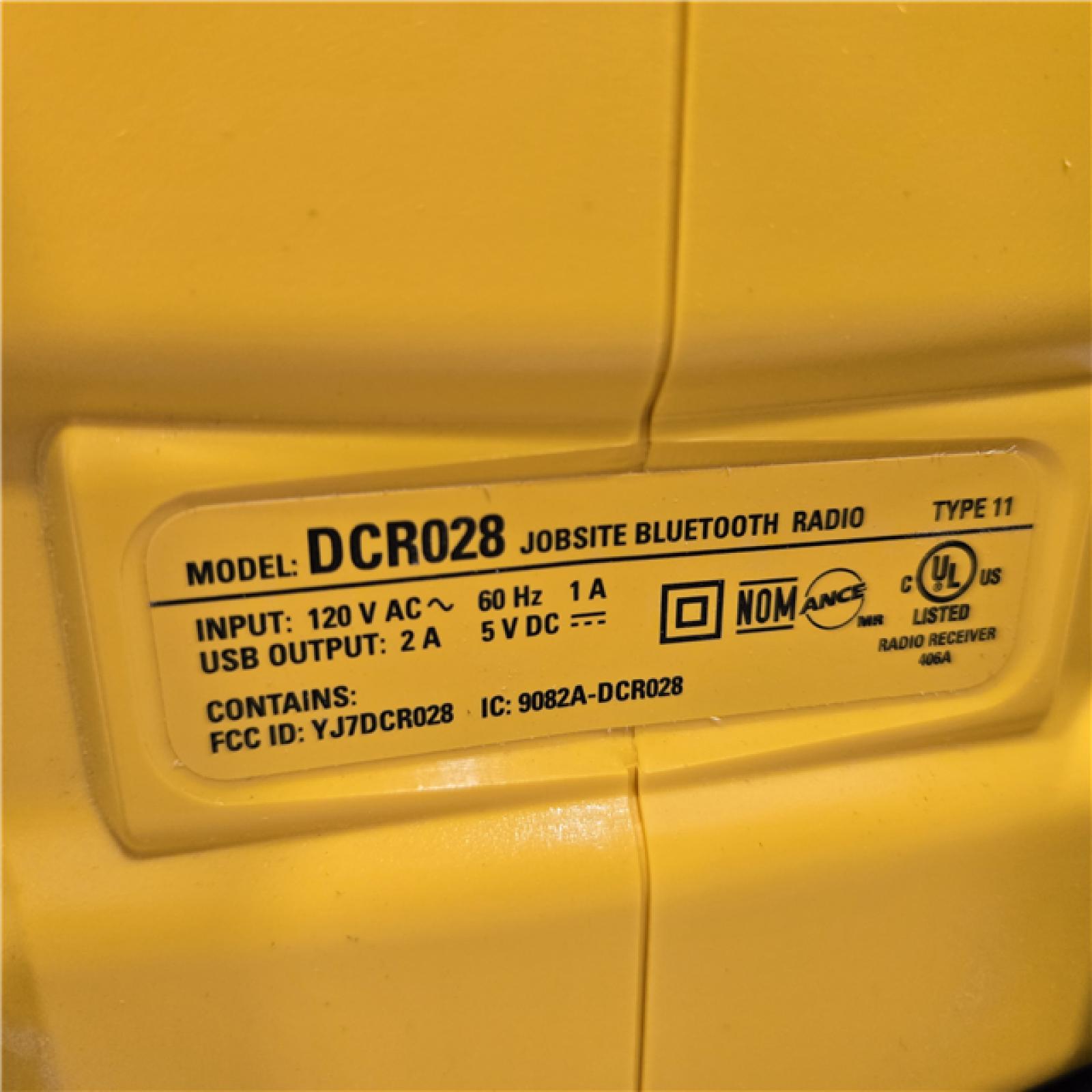 AS-IS DeWalt 20V MAX Compact Cordless Bluetooth Radio (Tool Only)