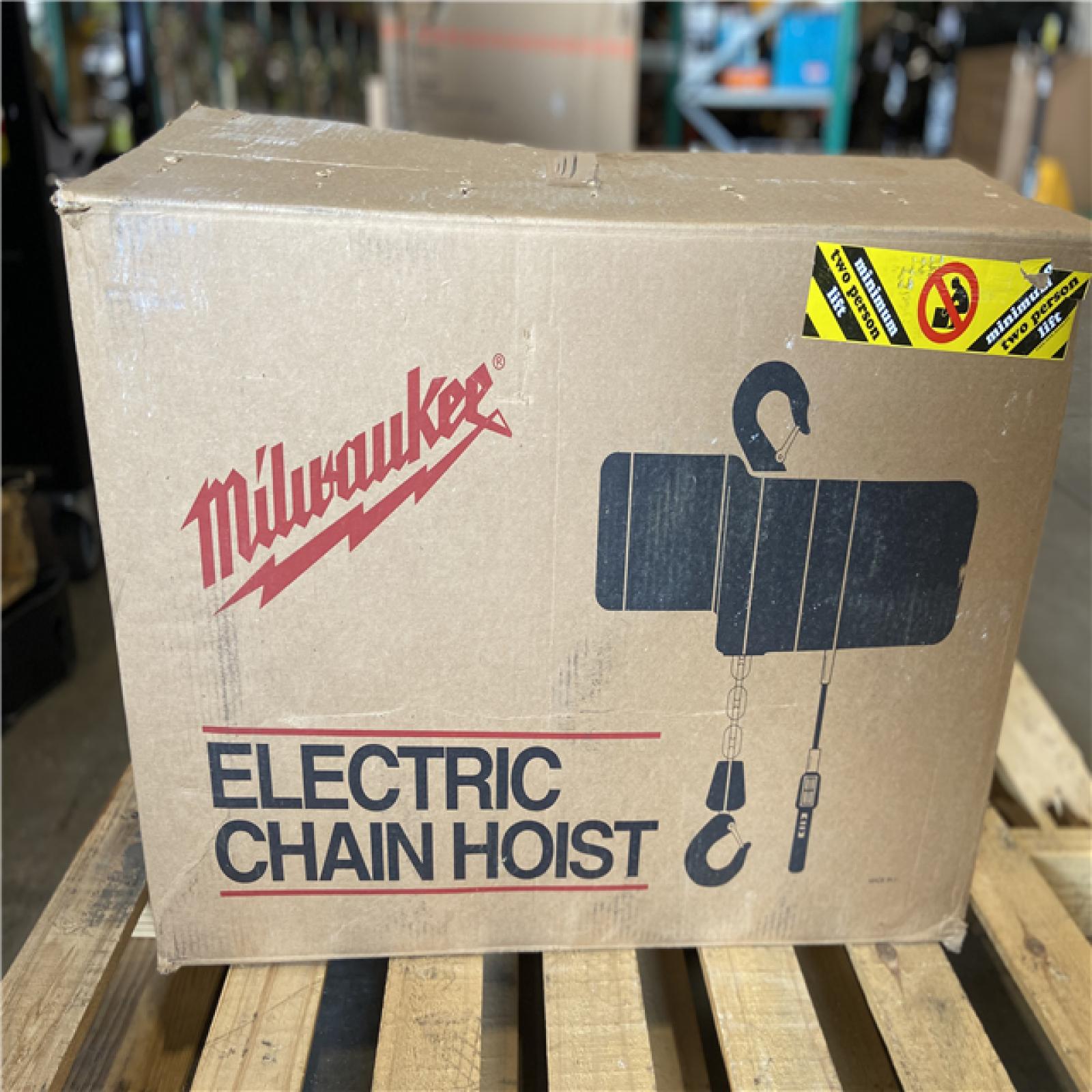 DALLAS LOCATION - Milwaukee 2-Ton 20 ft. Electric Chain Hoist