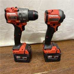 AS-IS MILWAUKEE M18 FUEL 18V Lithium-Ion Brushless Cordless Hammer Drill and Impact Driver Combo Kit (2-Tool) with 2 Batteries