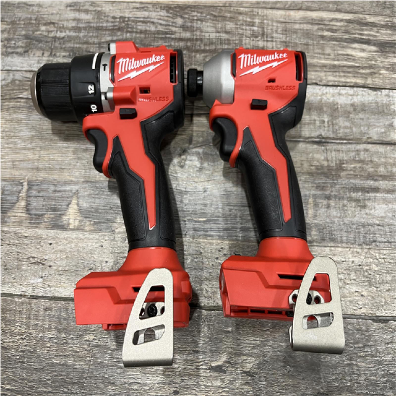 AS-IS Milwaukee 18-Volt Lithium-Ion Brushless Cordless Compact Hammer Drill/Impact Combo Kit