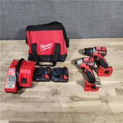 HOUSTON LOCATION - AS-IS Milwaukee M18 18V Cordless Brushed 2 Tool Drill/Driver and Impact Driver Kit