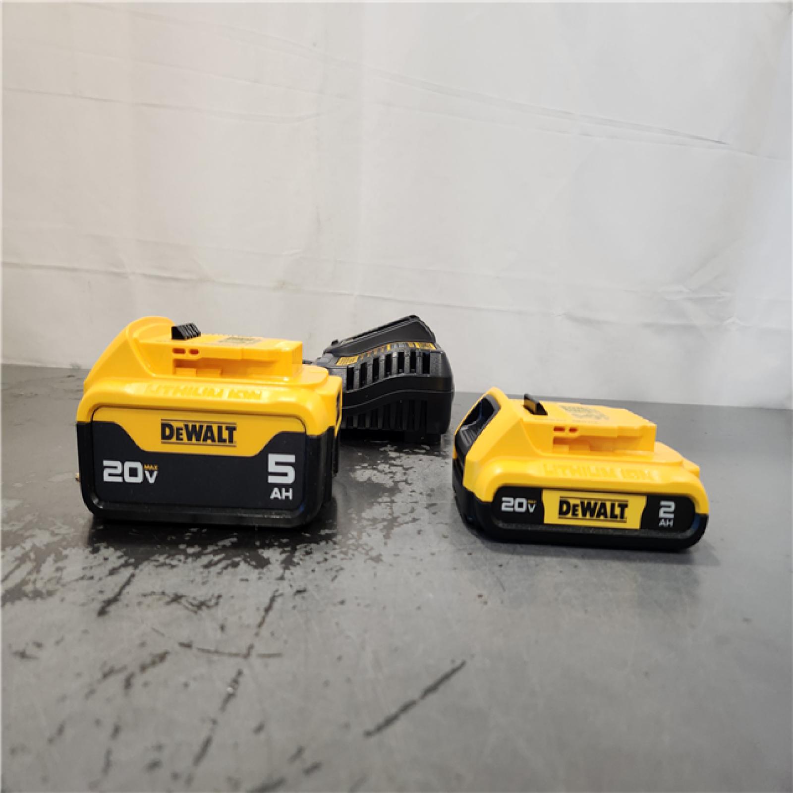 AS-IS- DEWALT 20V MAX Lithium-Ion Battery Kit with 5.0Ah and 2.0Ah Battery and Charger