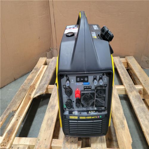 CALIFORNIA AS-IS CHAMPION 4500/3500-Watt Electric Start Gasoline/Propane Powered Dual Fuel Inverter Generator with Quiet Technology and CO Shield