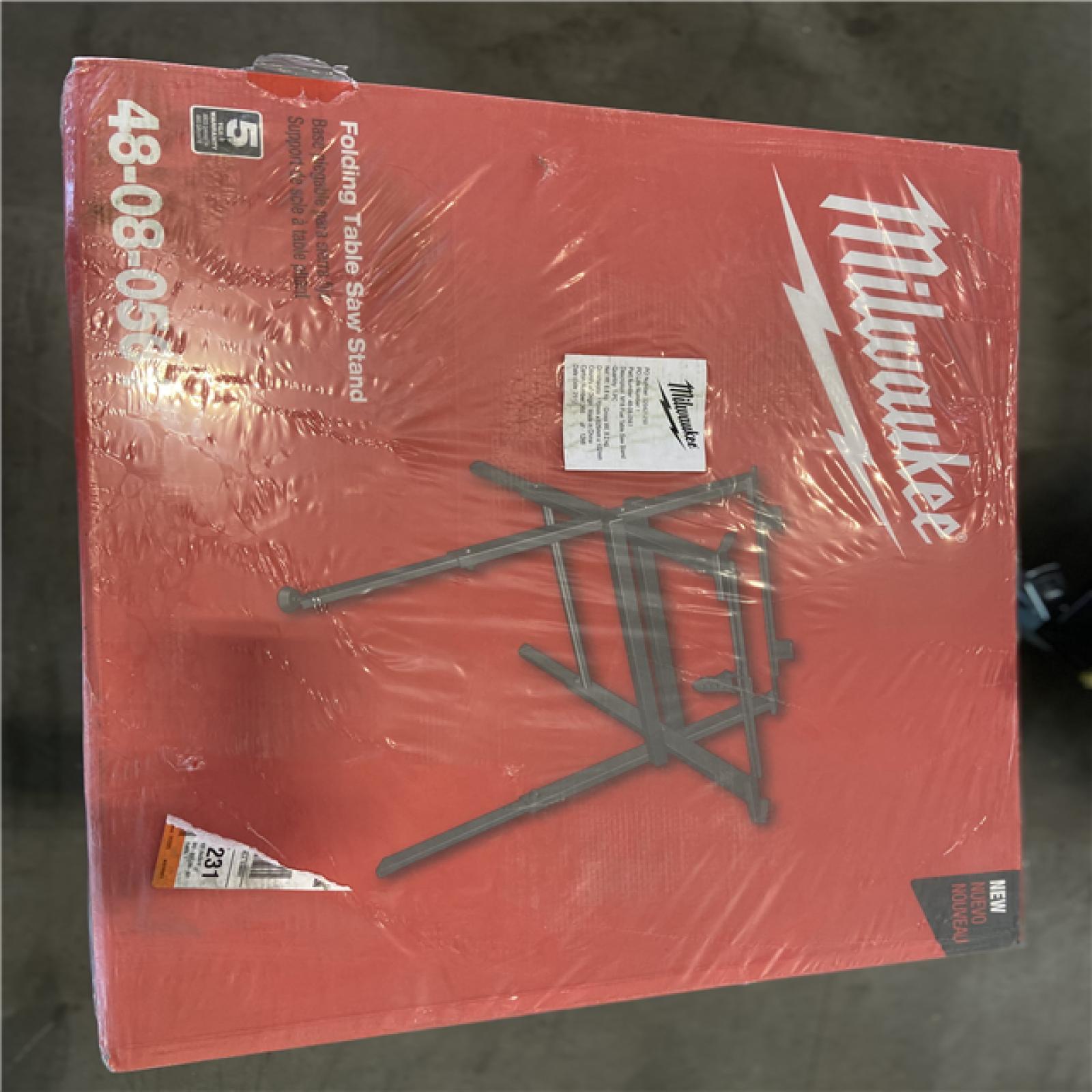 NEW! - Milwaukee 23.5 in. x 17.5 in. Universal Stationary Compact Folding Table Saw Stand