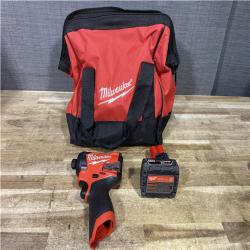 Houston Location AS-IS Milwaukee FUEL 12V Lithium-Ion Brushless Cordless 1/4 in. Hex Impact Driver and Battery