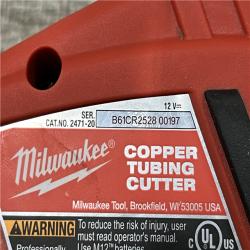 AS-IS Milwaukee 12V Lithium-Ion Cordless Copper Tubing Cutter (Tool-Only)