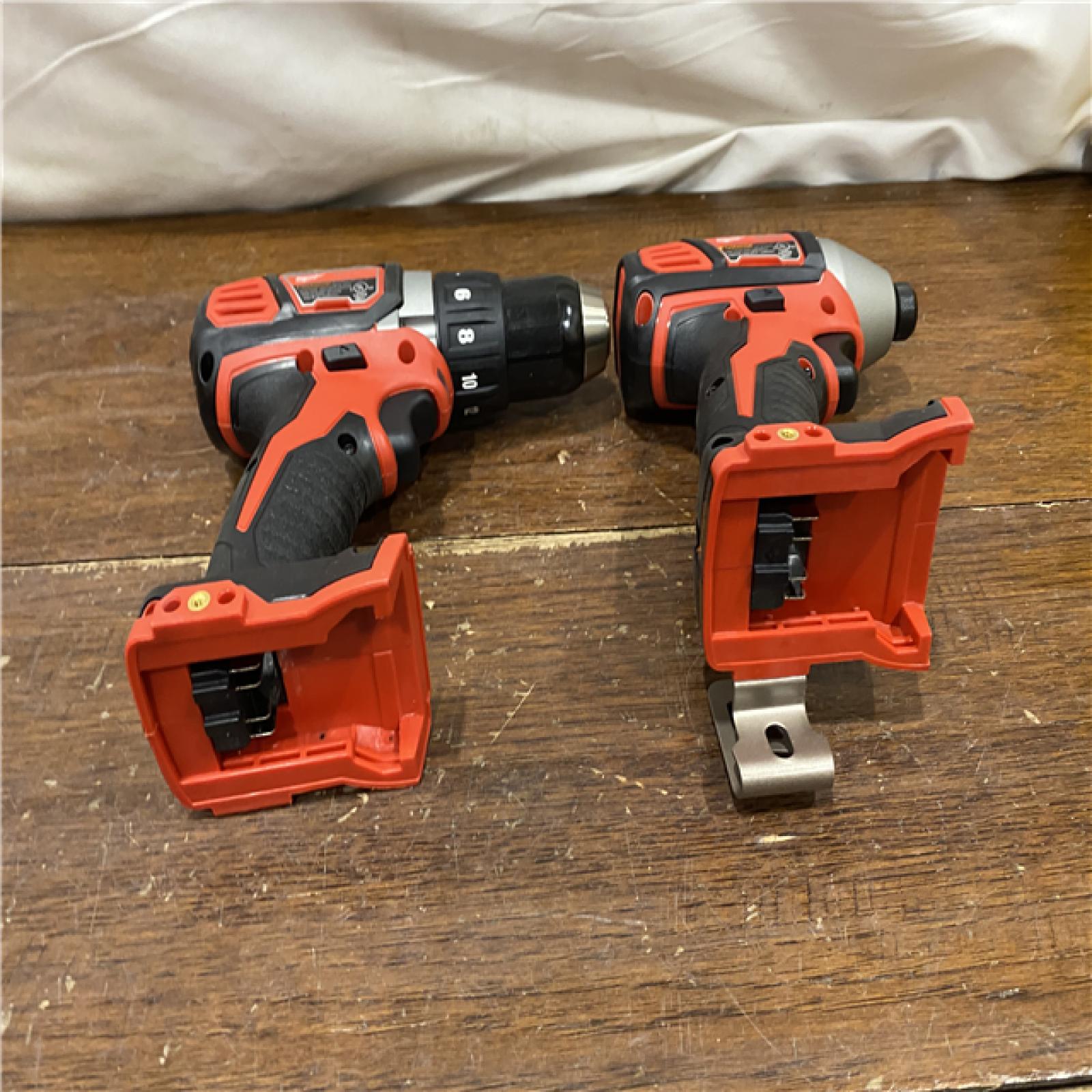 AS-IS Milwaukee M18 18V Cordless Brushed 2 Tool Drill/Driver and Impact Driver Kit