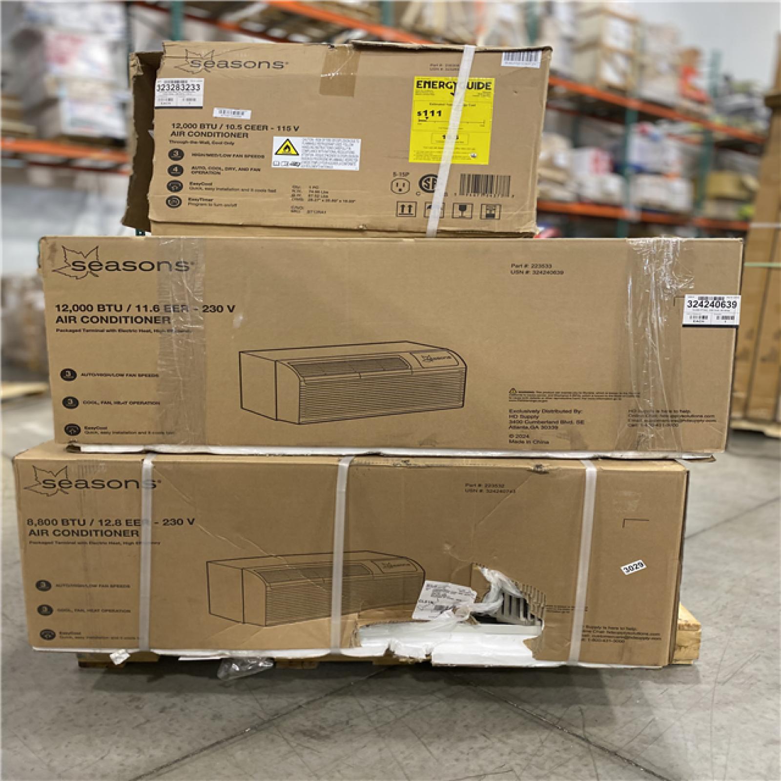 DALLAS LOCATION -Seasons® Air Conditioner -  PALLET  ( 5  UNITS  )