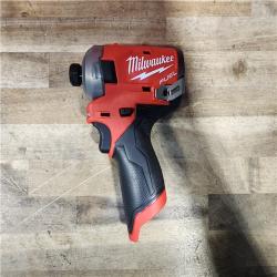 HOUSTON LOCATION - AS-IS (APPEARS LIKE NEW) Milwaukee M12 FUEL SURGE 12V Lithium-Ion Brushless Cordless 1/4 in. Hex Impact Driver Compact Kit W/Two 2.0Ah Batteries  Bag