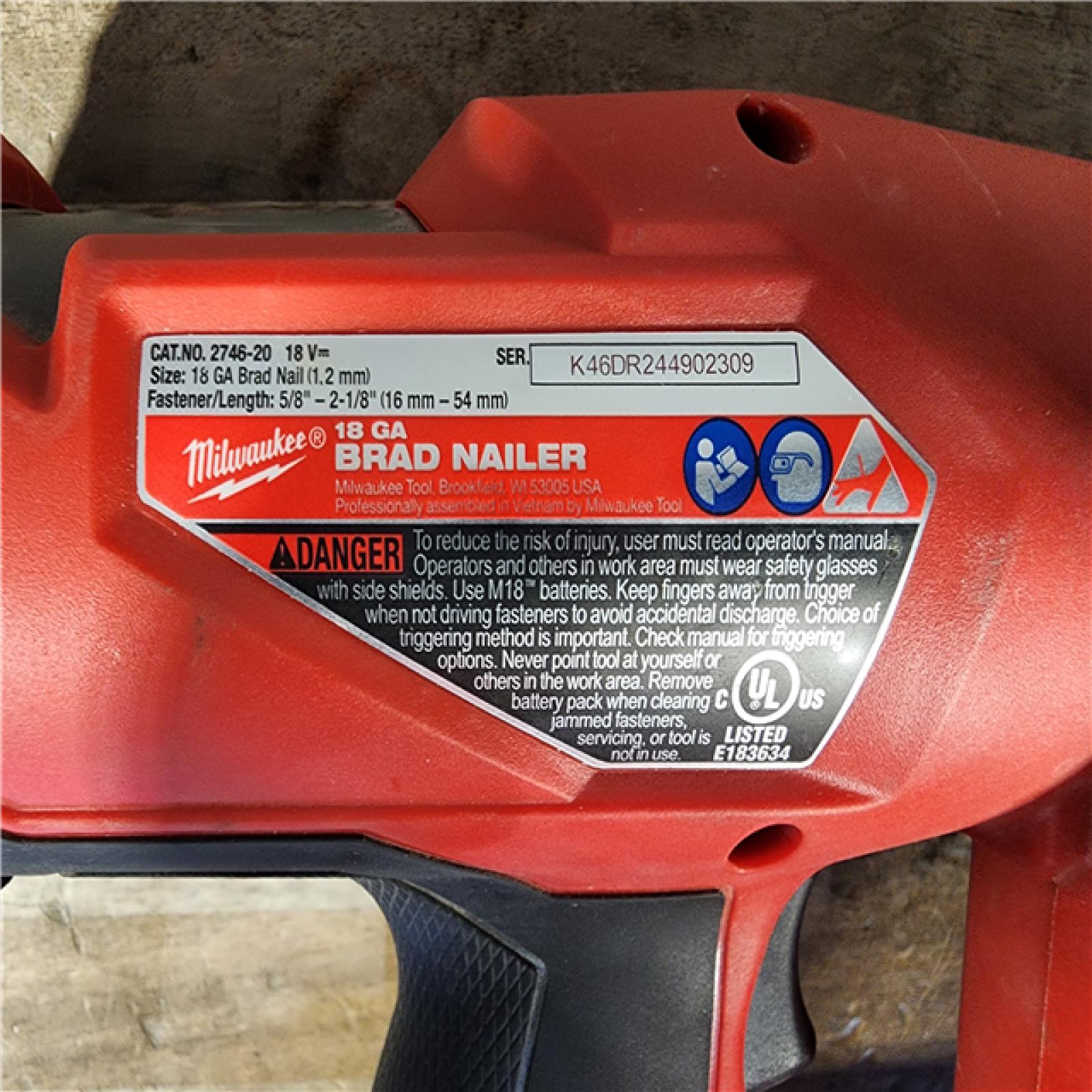 HOUSTON LOCATION - AS-IS Milwaukee M18 FUEL 18 Gauge Brad Nailer (TOOL ONLY)