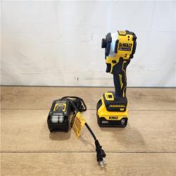 AS-IS- DEWALT ATOMIC 20V MAX Lithium-Ion Cordless 1/4 in. Brushless Impact Driver Kit  5 Ah Battery  Charger  and Bag