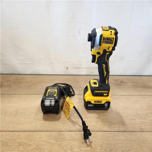AS-IS- DEWALT ATOMIC 20V MAX Lithium-Ion Cordless 1/4 in. Brushless Impact Driver Kit  5 Ah Battery  Charger  and Bag