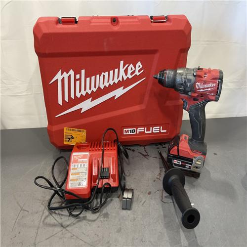 AS-IS - Milwaukee M18 FUEL 18-Volt Lithium-Ion Brushless Cordless 1/2 in. Hammer Drill/Driver Kit