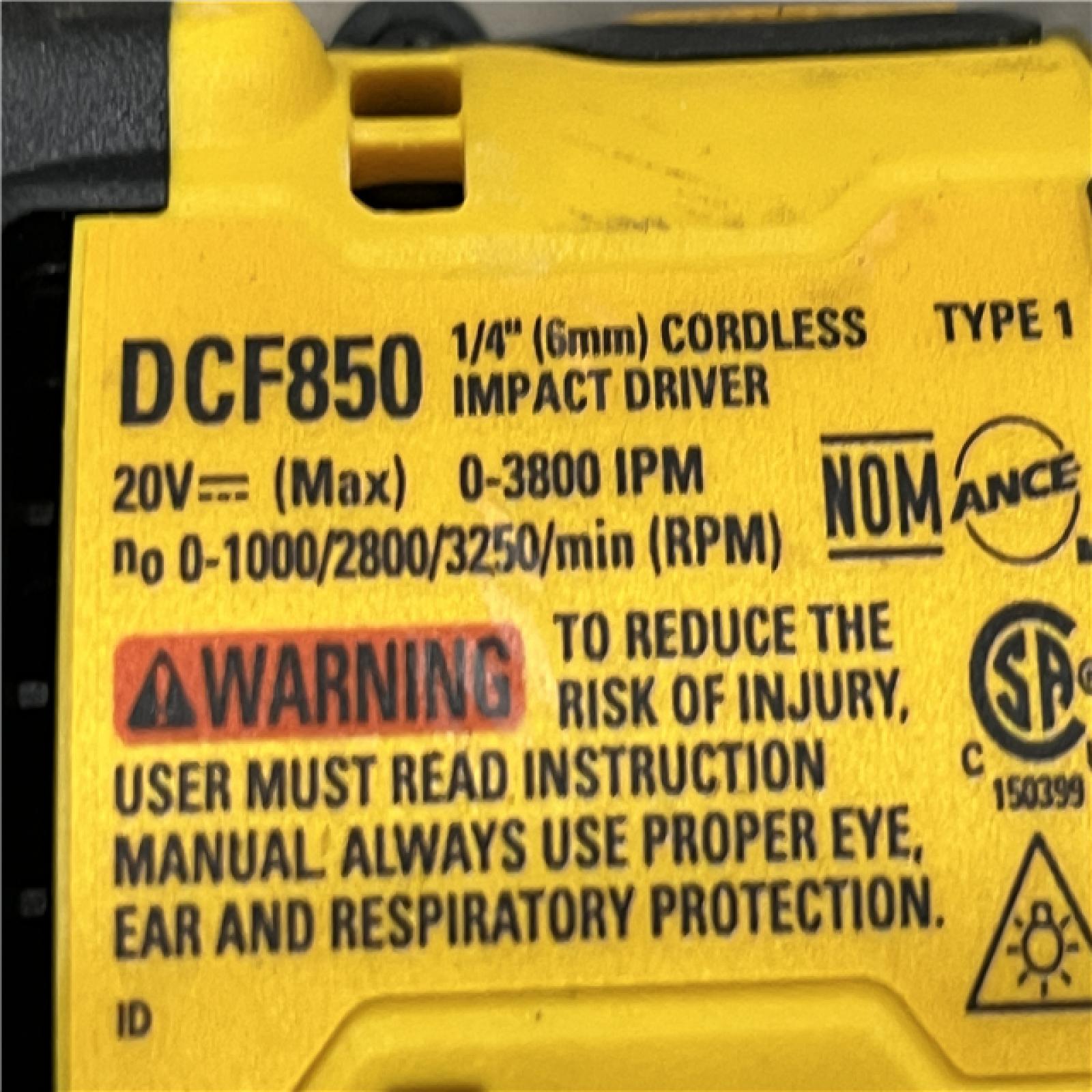 AS-IS DEWALT ATOMIC 20V MAX Cordless Brushless Compact 1/4 in. Impact Driver (Tool Only)