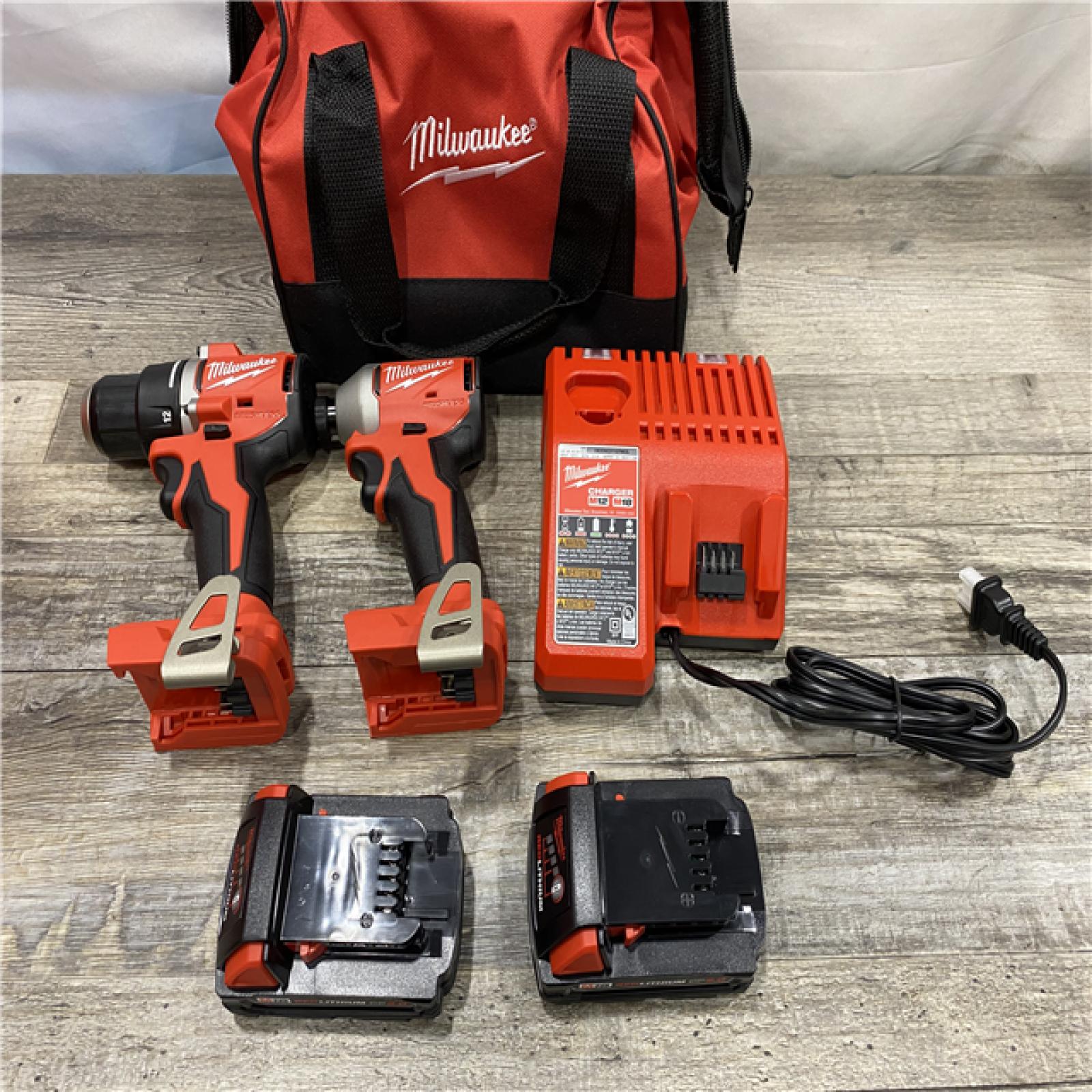 AS-IS Milwaukee 18V Lithium-Ion Brushless Cordless Compact Drill/Impact Combo Kit