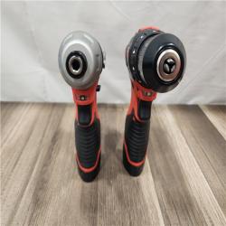 AS-IS- Milwaukee M12 Cordless Combination 3/8  Drill / Driver and 1/4  Hex Impact Driver Dual Power Tool Kit (2 Lithium Ion Batteries  Charger  and B