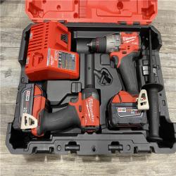 AS-IS Milwaukee FUEL 18V Lithium-Ion Brushless Cordless Hammer Drill and Impact Driver Combo Kit (2-Tool) with 2 Batteries