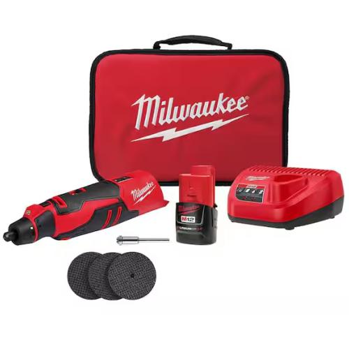NEW! - Milwaukee M12 12V Lithium-Ion Cordless Brushless Rotary Tool with (1) 2.0 Ah Battery Pack and Charger