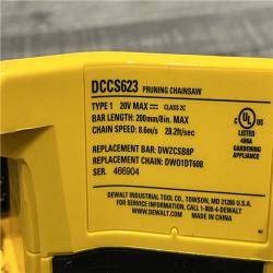 AS-IS DEWALT 20V MAX 8 in. Brushless Cordless Battery Powered Pruning Chainsaw (Tool Only)