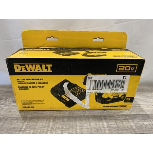 NEW - DEWALT 20V MAX Lithium-Ion Battery Kit with 5.0Ah and 2.0Ah Battery and Charger