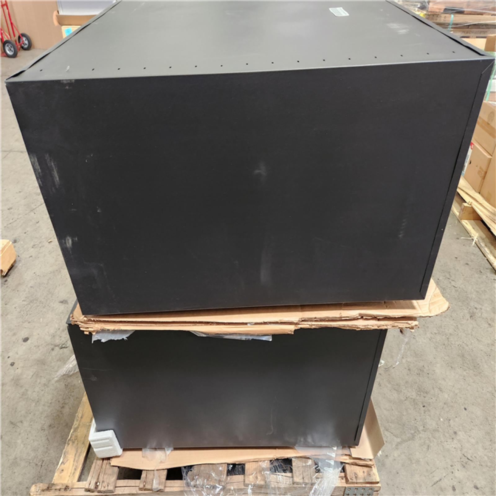 Phoenix Location 2 Sandusky Classic Series Steel Preassembled counter Height Freestanding Storage Cabinet In Black (36 in. W x 36 in H x 18 in. D)