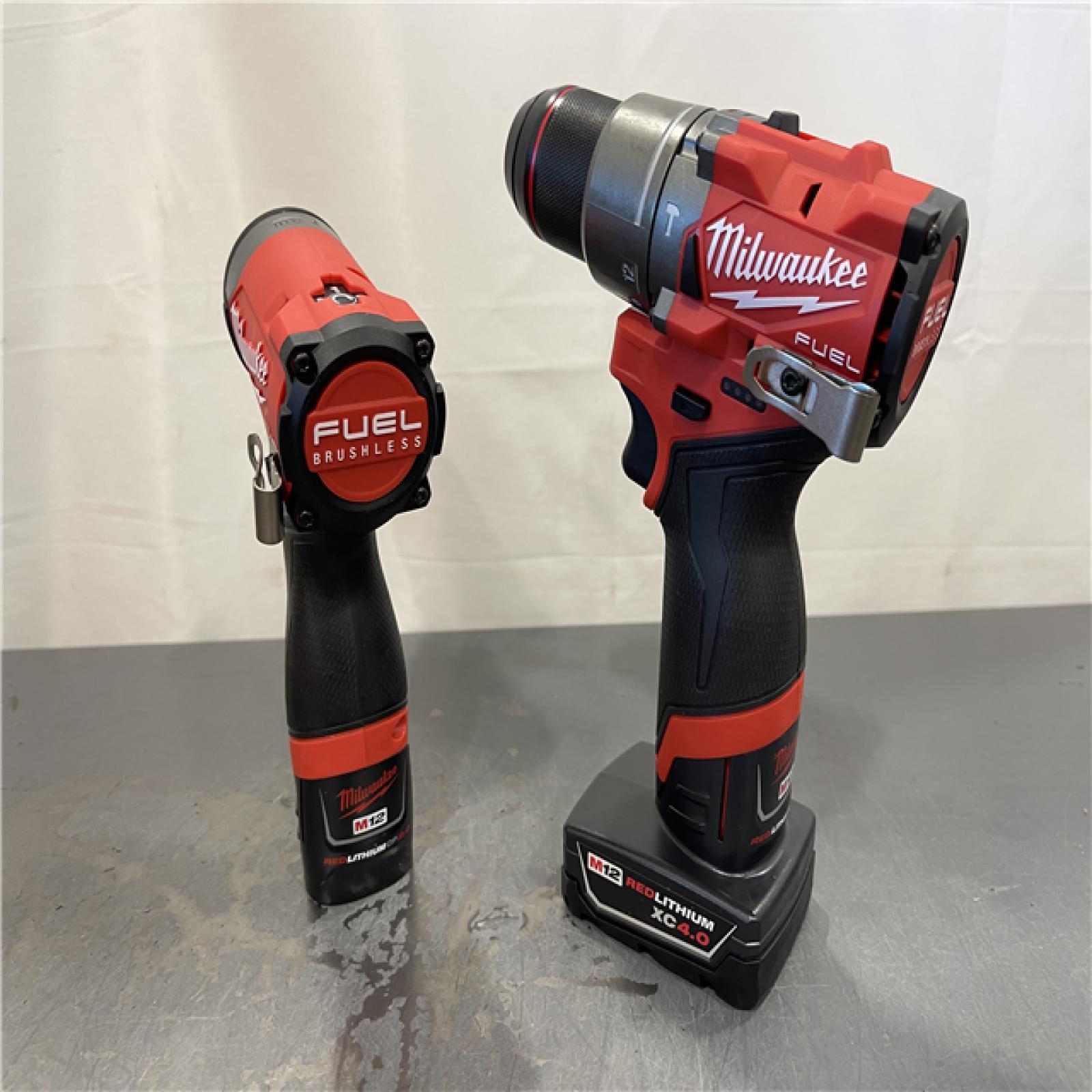 AS-IS - Milwaukee M12 FUEL 12-Volt Lithium-Ion Brushless Cordless Hammer Drill and Impact Driver Combo Kit