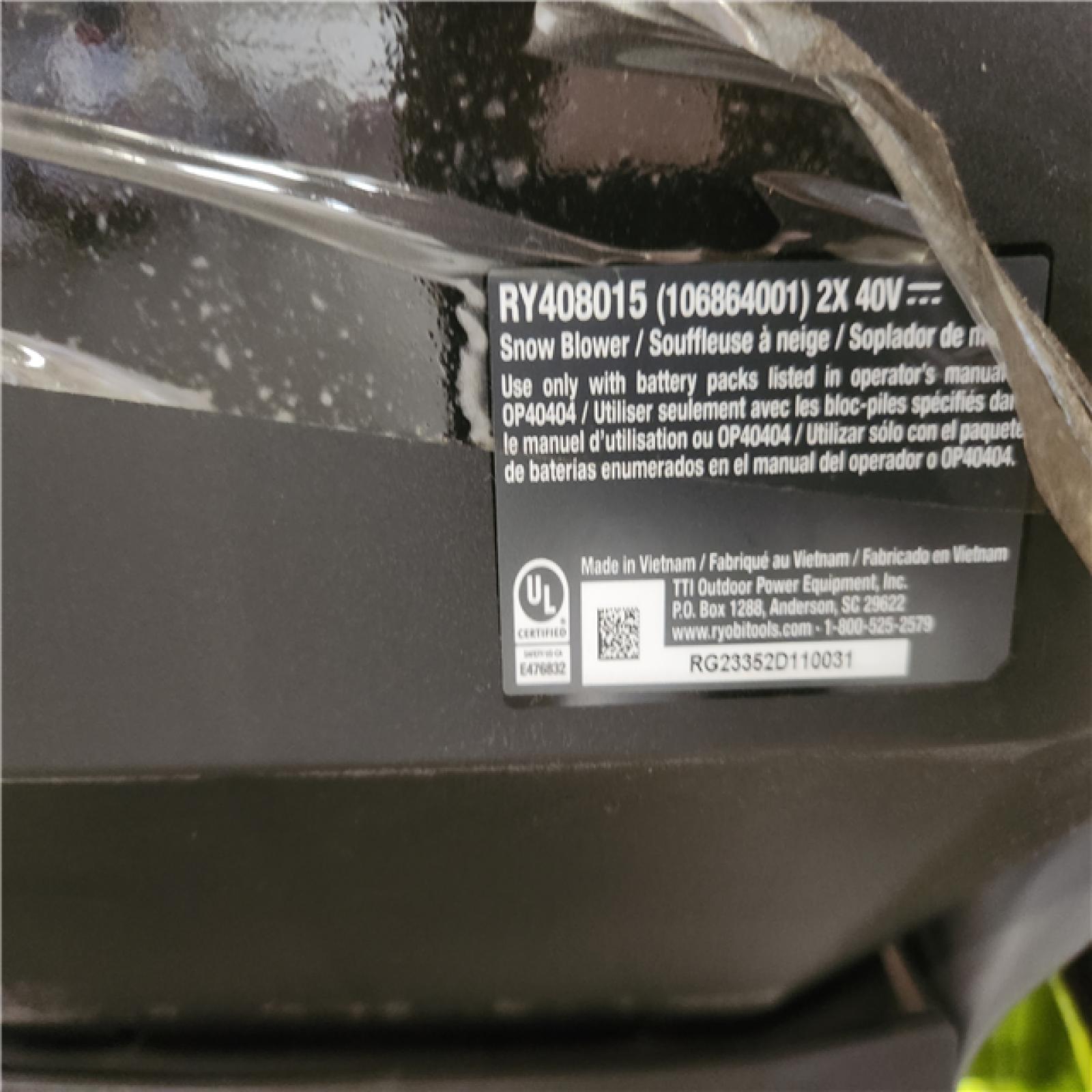 Phoenix RYOBI 40V HP Brushless Whisper Series 22 2-Stage Cordless Electric Self-Propelled Snow Blower (TOOL ONLY) (NO BATTERIES)