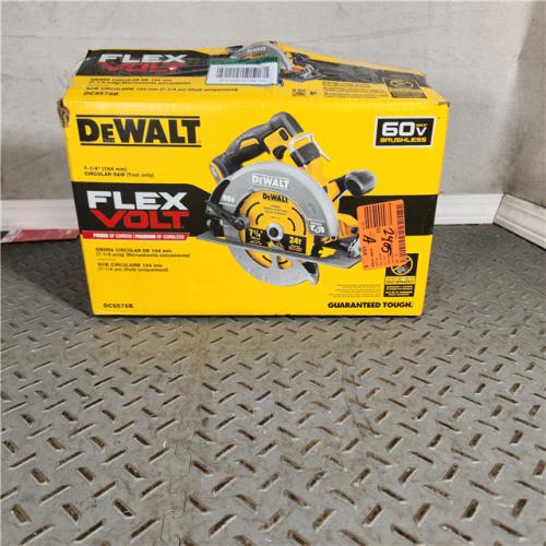 Houston location- AS-IS Dewalt Flexvolt 60V MAX Brushless 7-1/4 Cordless Circular Saw with Brake Bare Tool Only