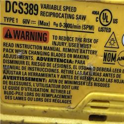 AS-IS DEWALT FLEXVOLT 60V MAX Cordless Brushless Reciprocating Saw (Tool Only)
