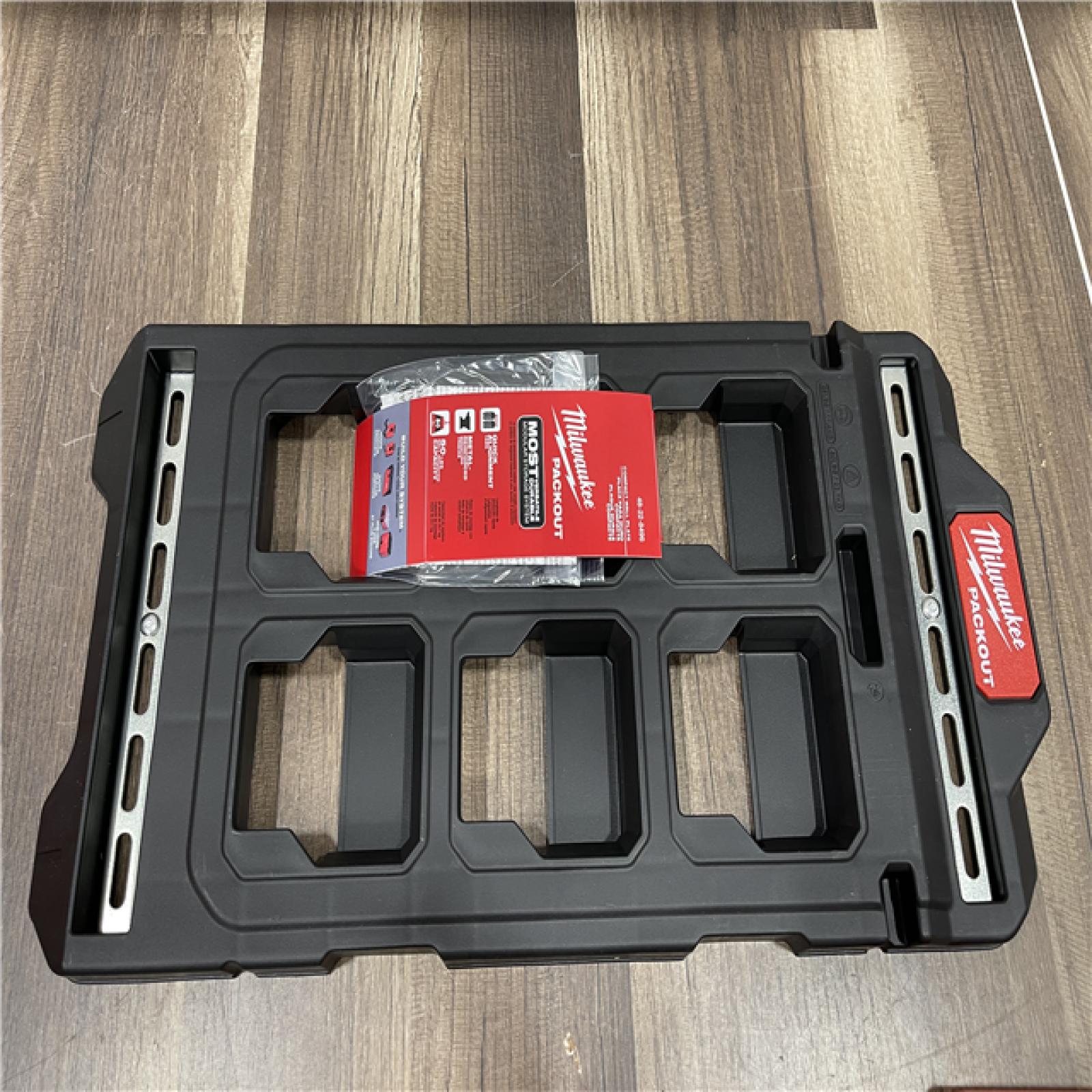 AS-IS Milwaukee 12V Lithium-Ion XC Extended Capacity 4.0 Ah Battery 2-Pack w/PACKOUT Compact Wall Plate & M12 Battery Rack